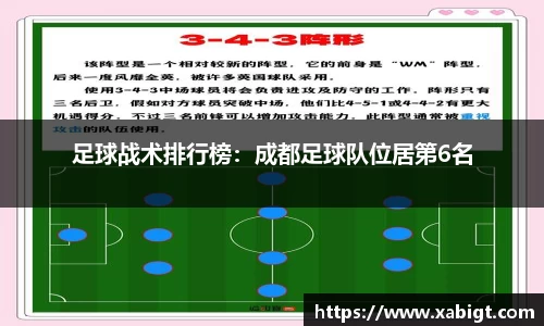 足球战术排行榜：成都足球队位居第6名